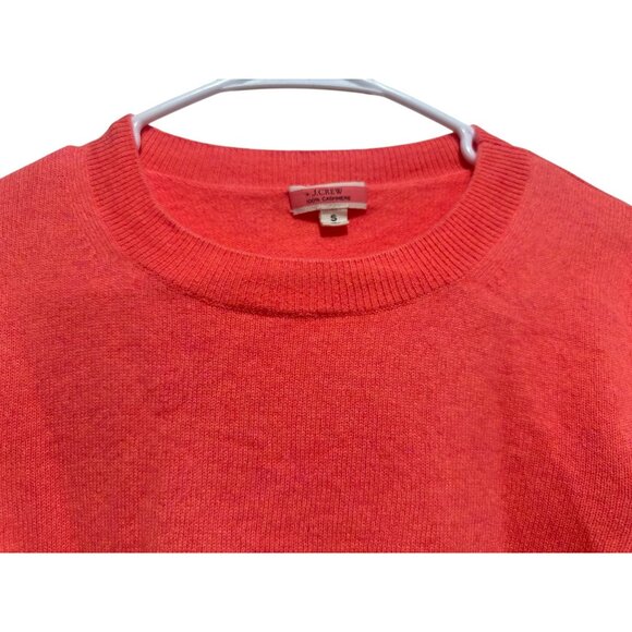 J.Crew 100% Cashmere Crewneck Sweater Women Small Orange Knit Tennis Preppy Fall - Picture 5 of 11
